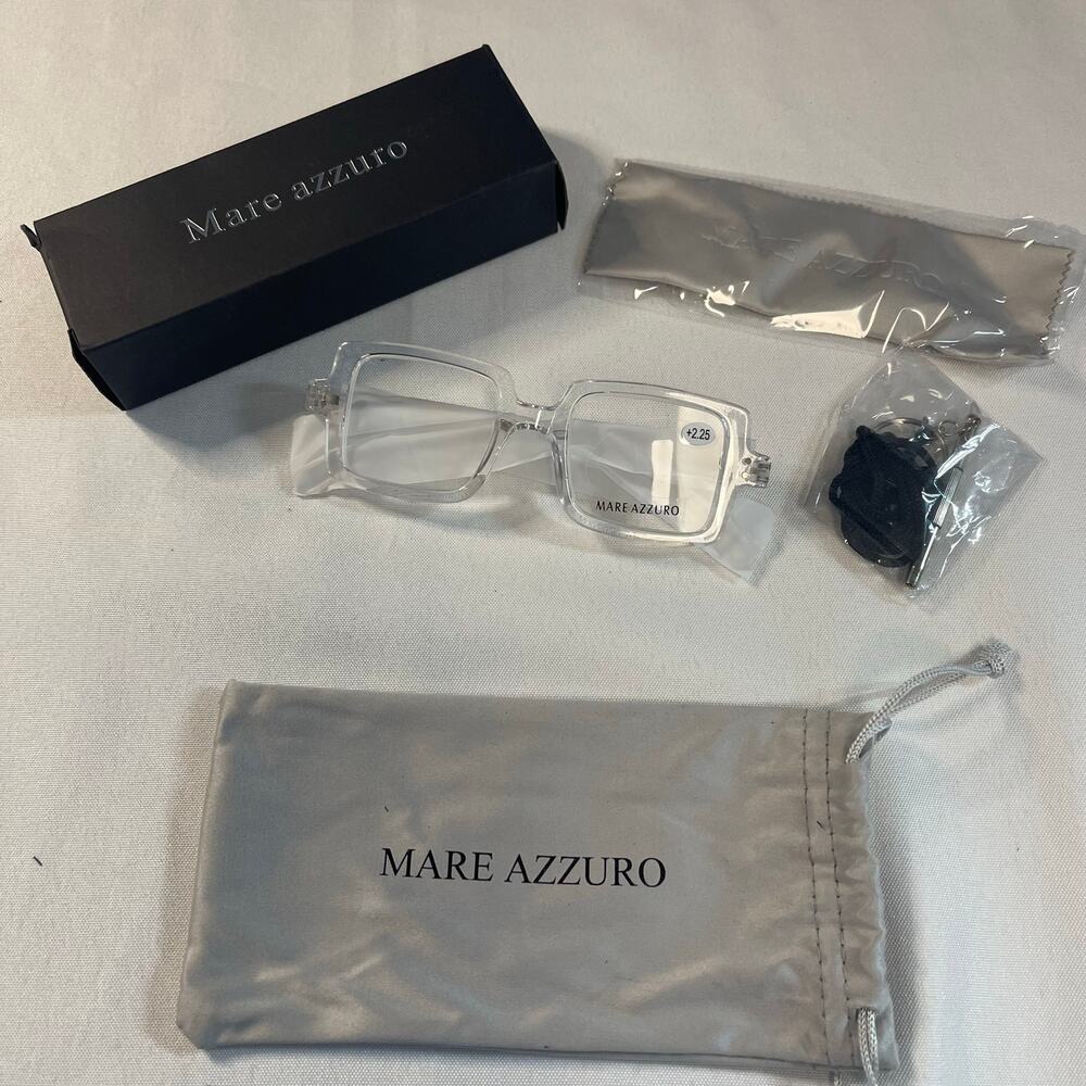 Mare Azzuro Reading glasses -Square readers +2.25-NWT